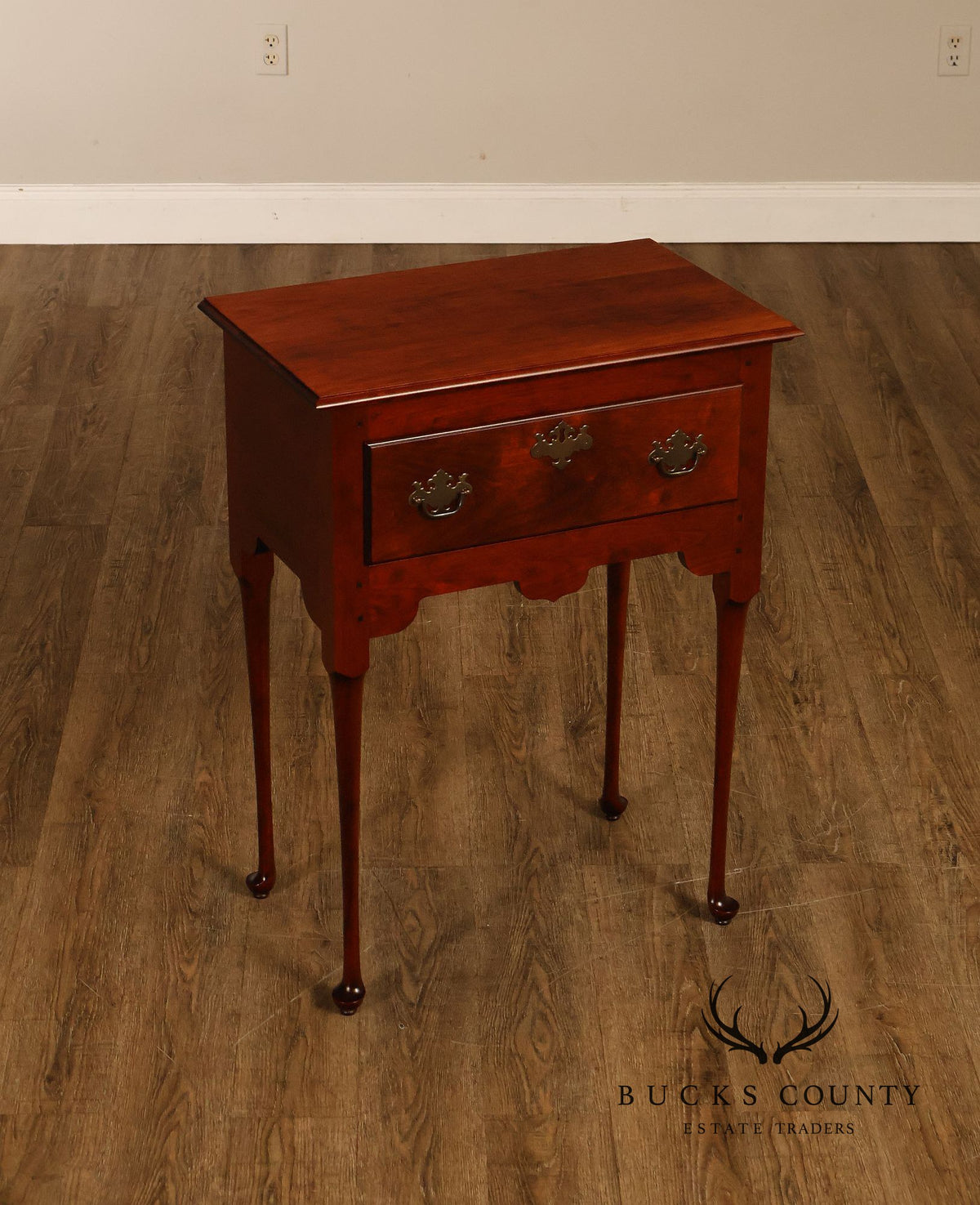 J.L. Treharn Colonial Revival Cherry One Drawer Console Table