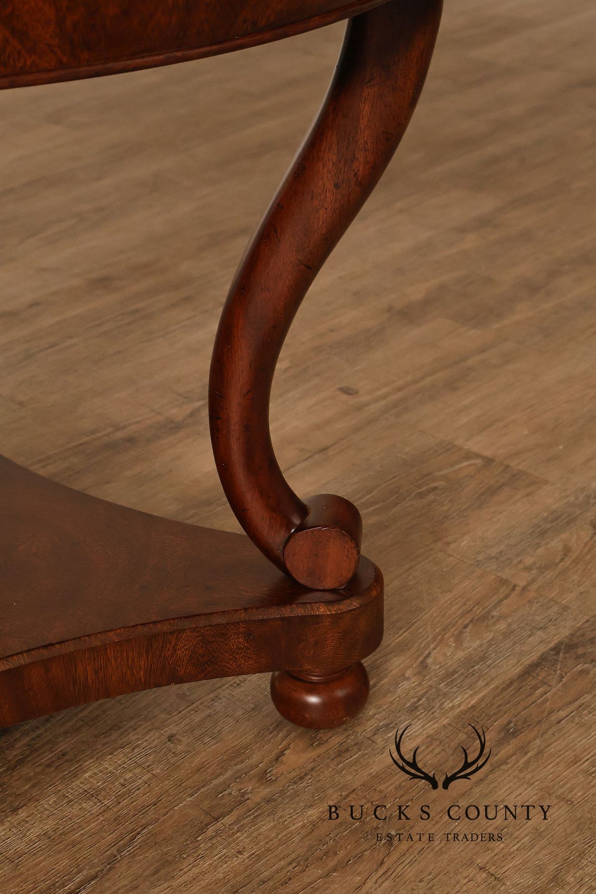 Theodore Alexander Pair of 'Occasionally Italian' Round Mahogany Side Tables