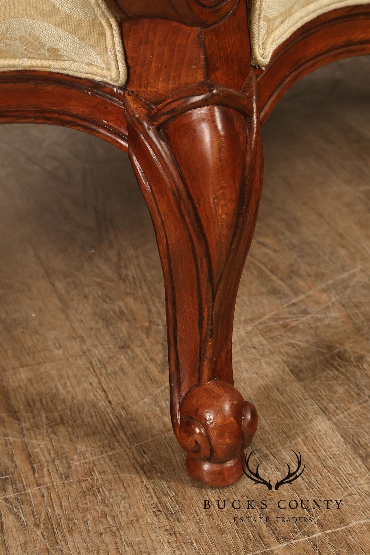 Ethan Allen French Louis XV Style Camelback Sofa