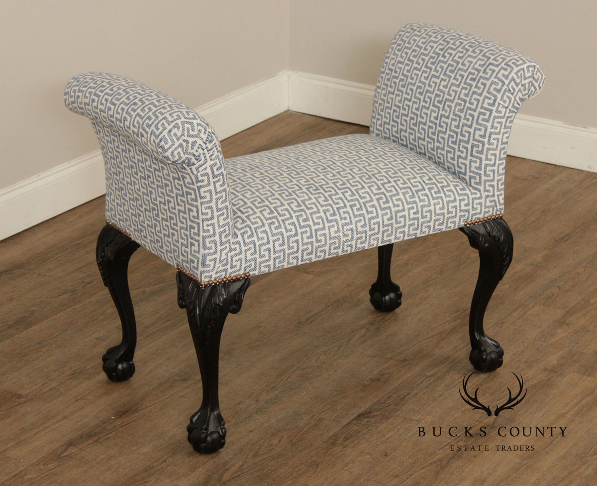 Chippendale Style Ball and Claw Foot Window Seat