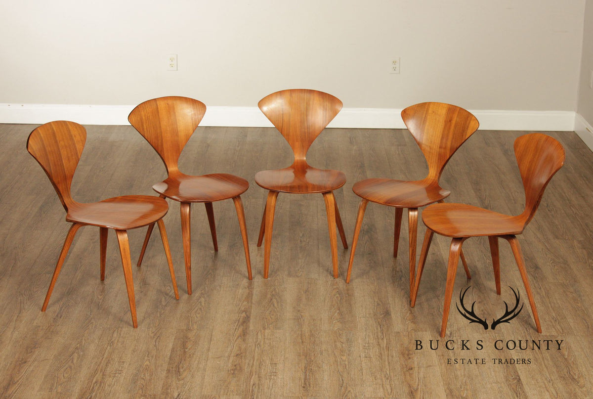 Norman Cherner Mid Century Modern Set of Five Hourglass Side Chairs