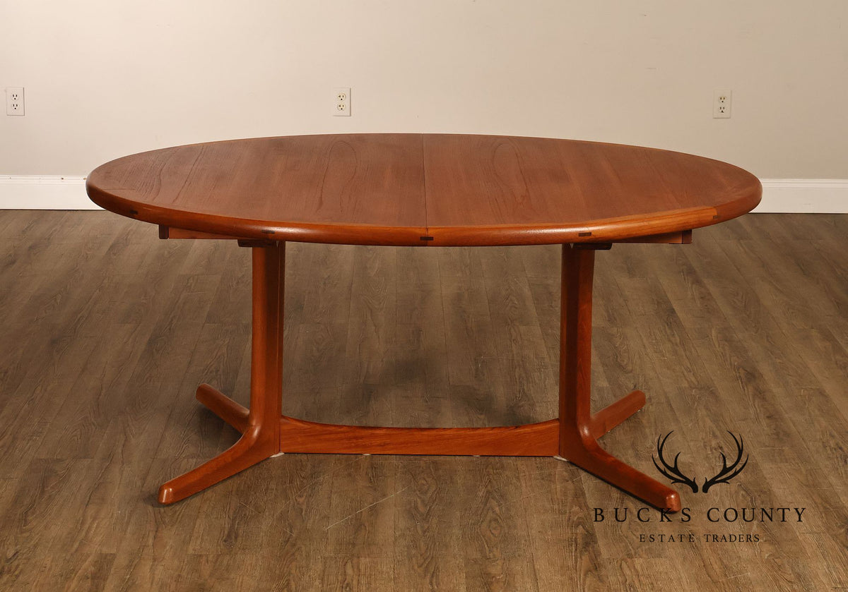 Dyrlund Danish Modern Teak Oval Extension Dining Table