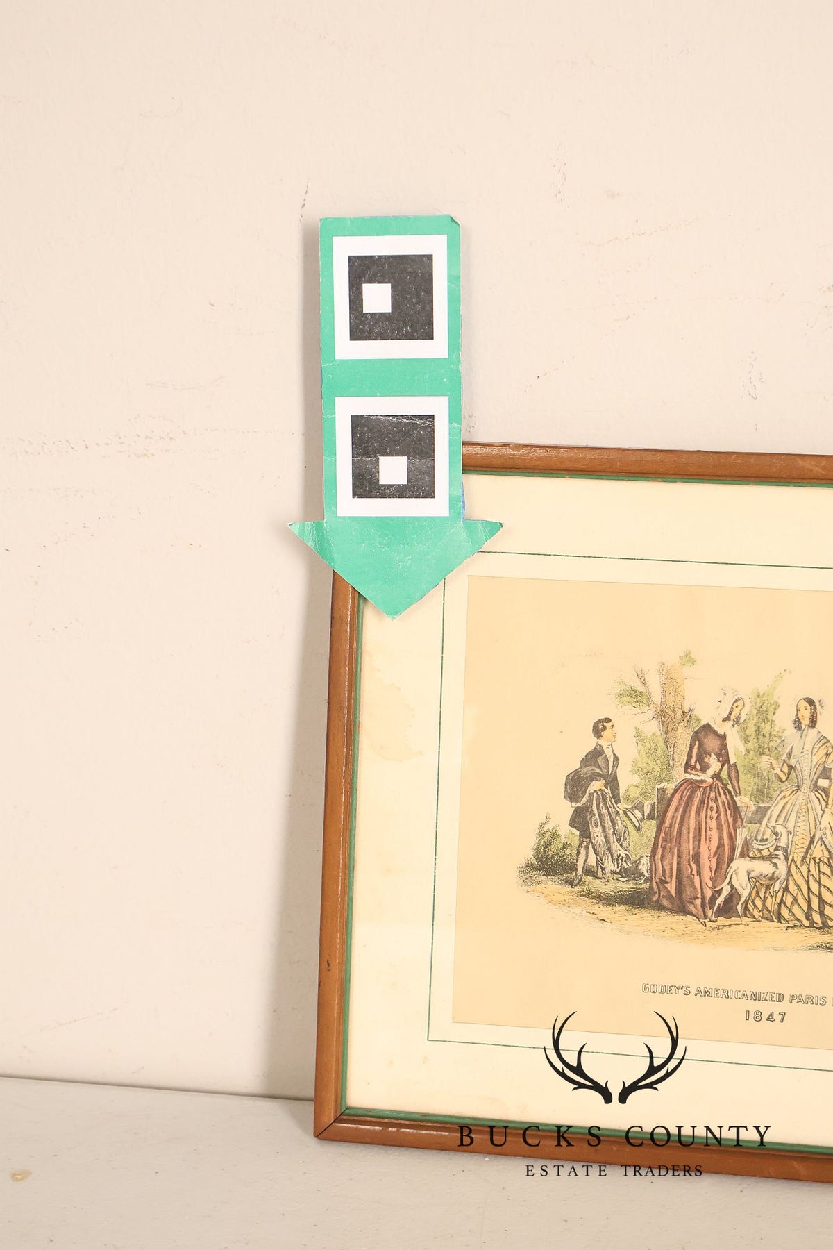 Antique Framed Print, 'Godey's Americanized Paris Fashions, 1847'