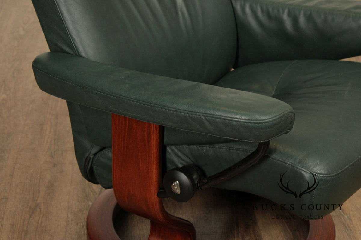 Ekornes Stressless Leather Recliner With Ottoman