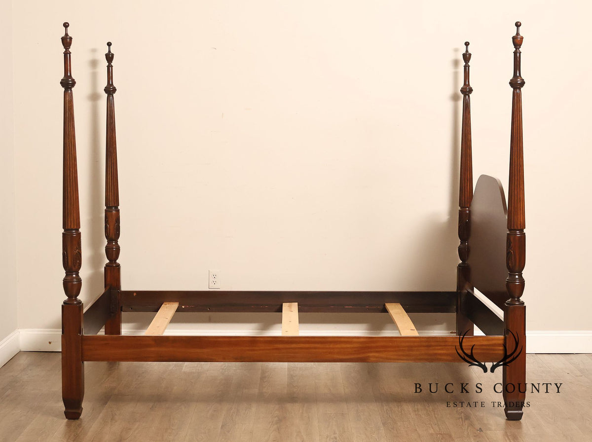 Harden Traditional Carved Cherry Queen Poster Bed