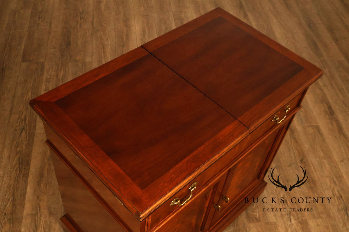 Stickley Traditional Mahogany Flip-Top Server Cabinet