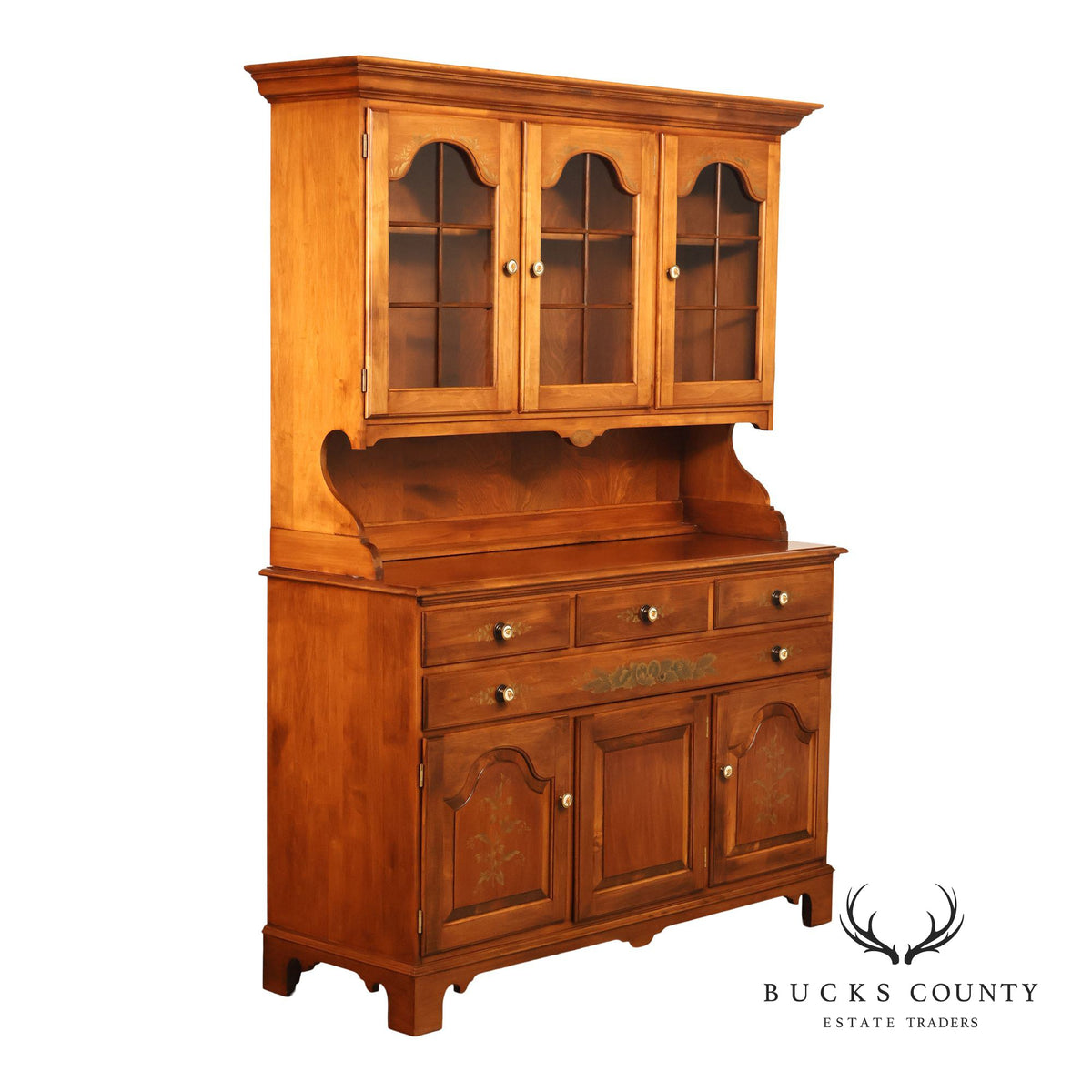 Hitchcock Two Piece Maple Step Back Hutch