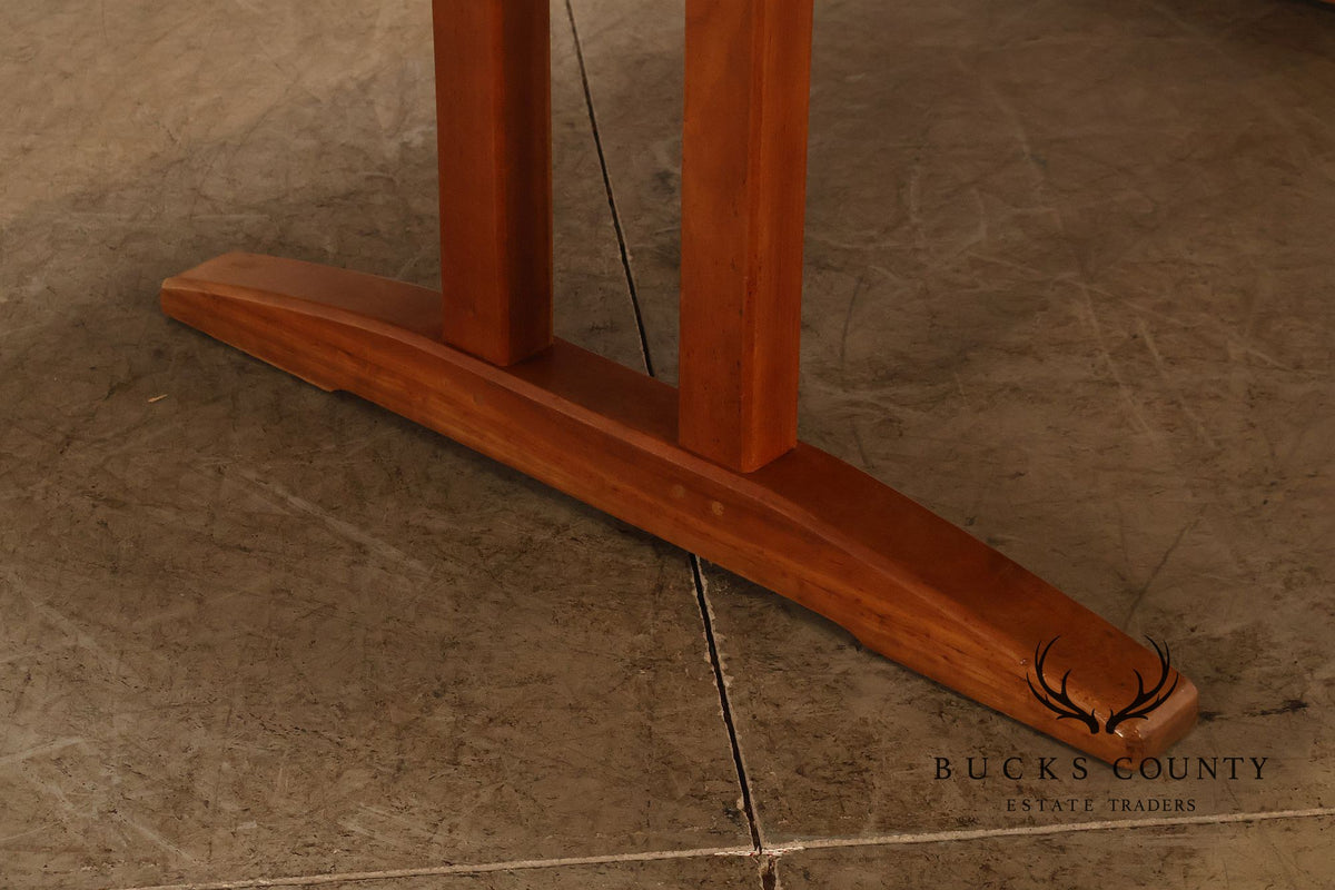 Stickley Cherry Double Pedestal Extension Dining Table With Two Leaves