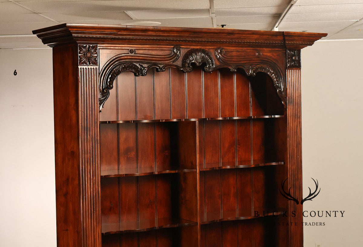 Henredon Monumental Rococo Style Carved Open Bookcase