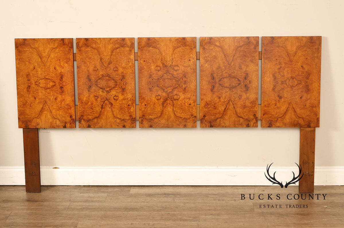 Lane Furniture Alpha Collection Mid Century Modern Burl Wood King Size Headboard