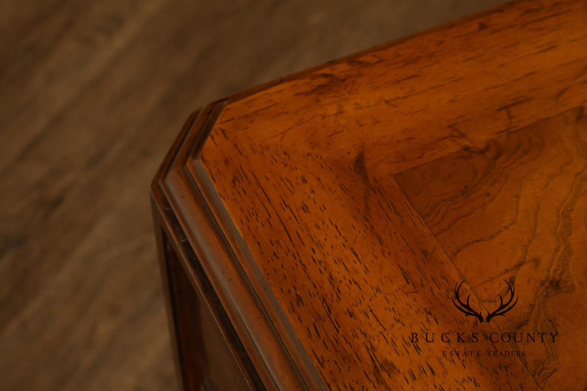 Drexel Heritage Sketchbook Collection Burl Wood Parsons Extendable Dining Table