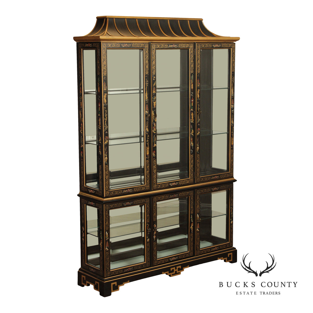 PULASKI FURNITURE CHINOISERIE PAGODA DISPLAY CABINET