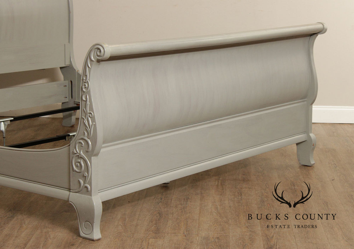 Ethan Allen Vintage Painted Legacy Collection King Sleigh Bed