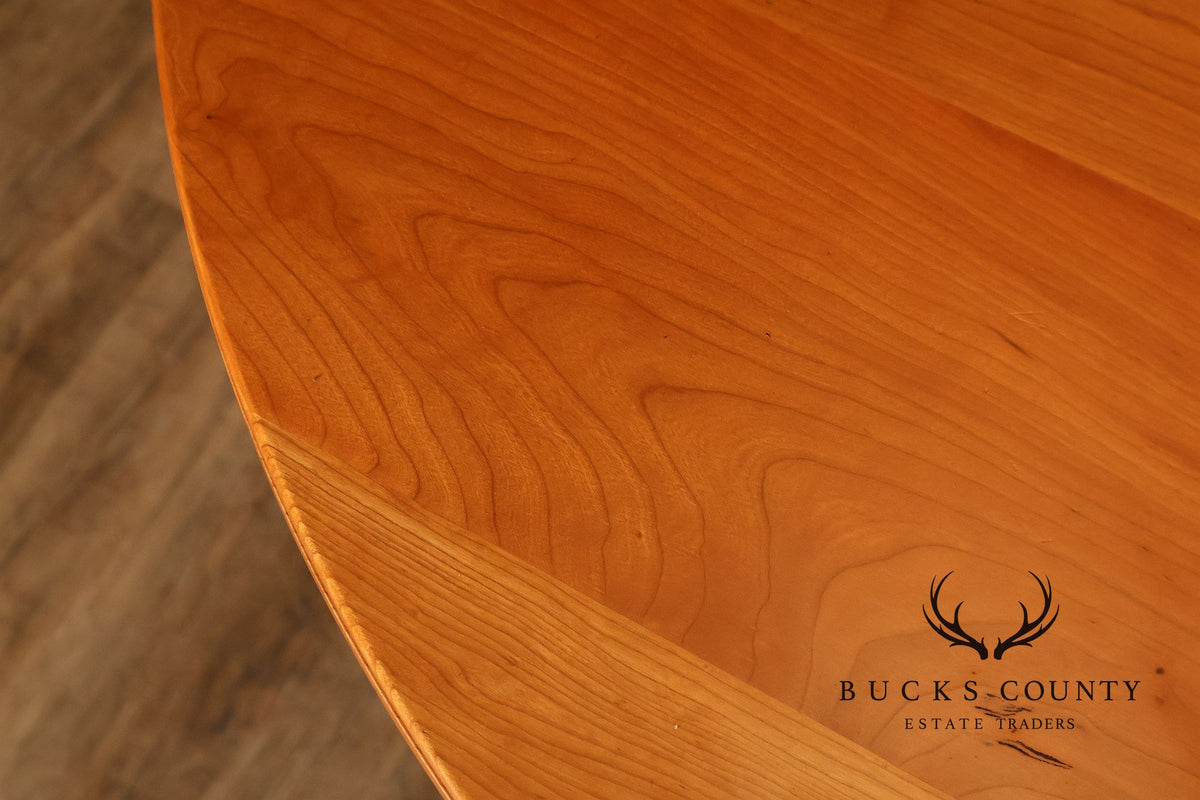 Mid Century Modern Oval Wood Dining Table With Trestle Base