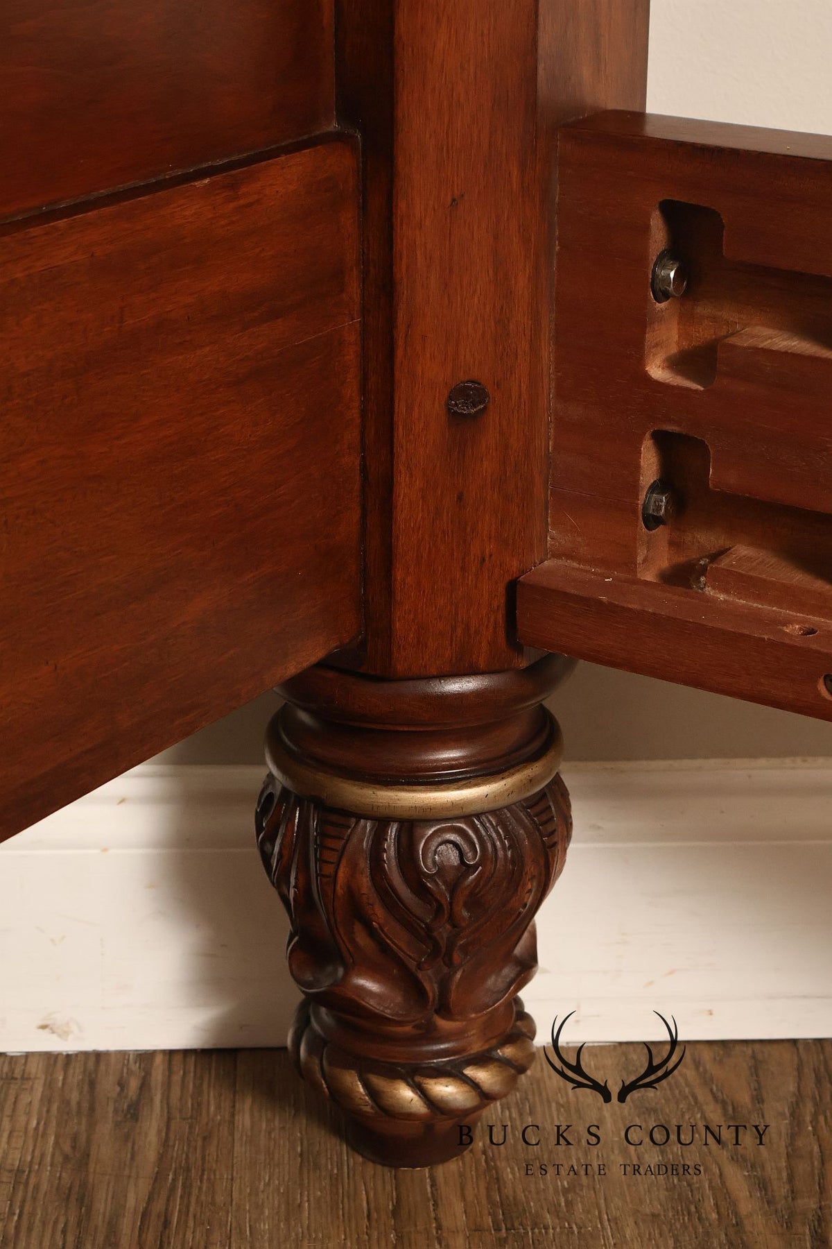 Drexel Heritage Carved King Size Four Poster Bed