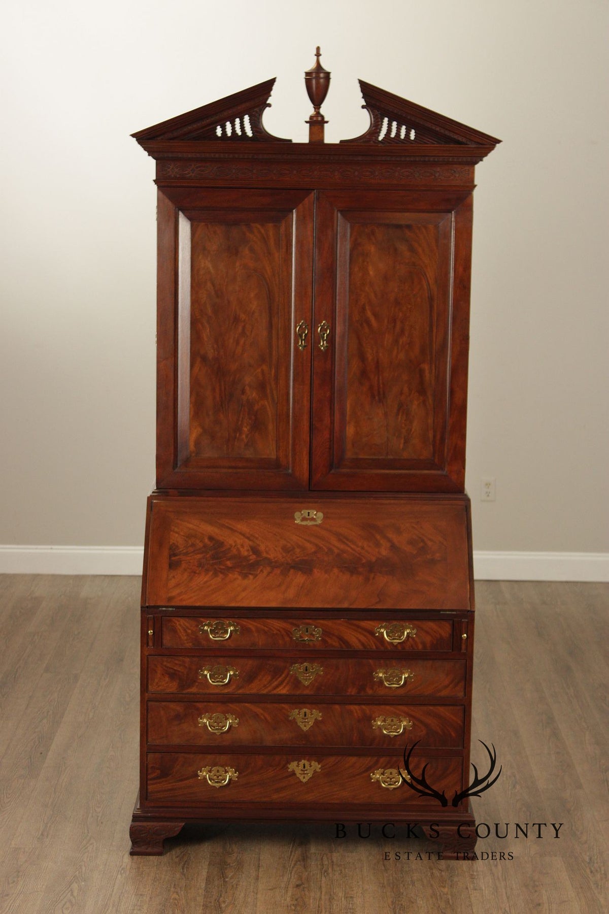Baker Historic Charleston Collection Chippendale Style Mahogany Secretary Desk