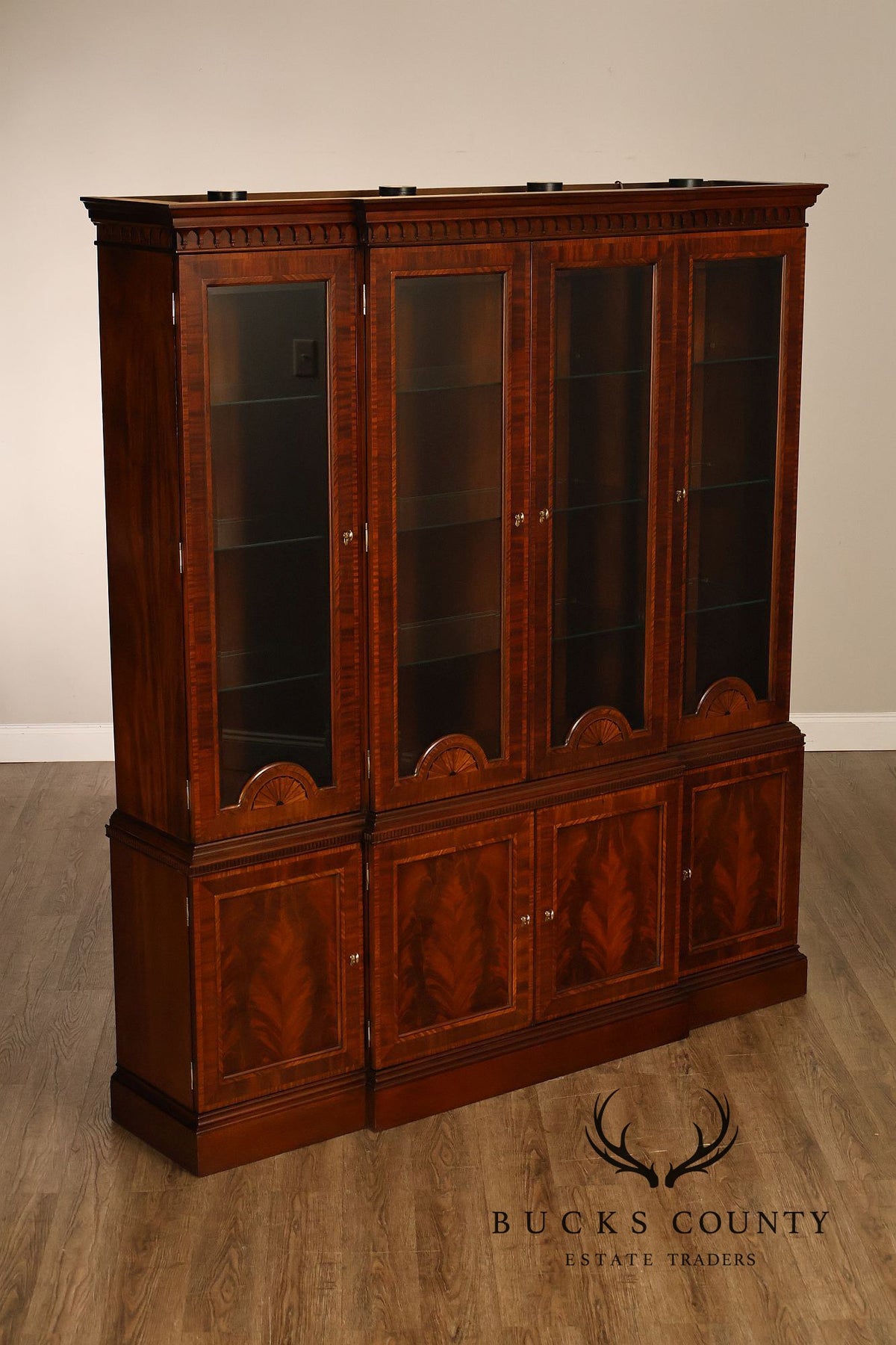 Councill Craftsmen Mahogany Breakfront China Cabinet