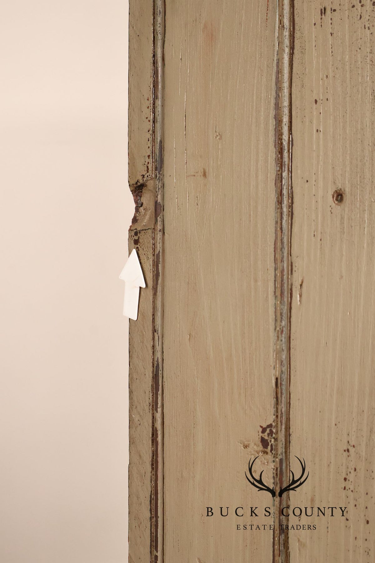 Vintage Distressed Painted Pine Step-Back Cupboard Cabinet