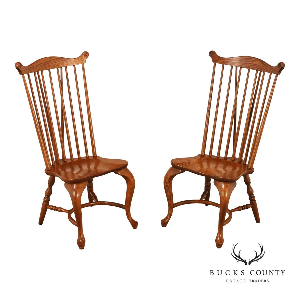 Richardson Brothers Pair Of Welsh Style Oak Side Chairs