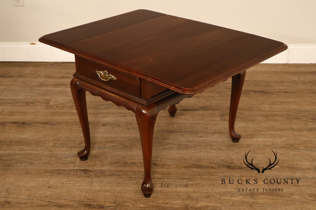 Ethan Allen Vintage Queen Anne Style Cherry Drop Leaf Side Table
