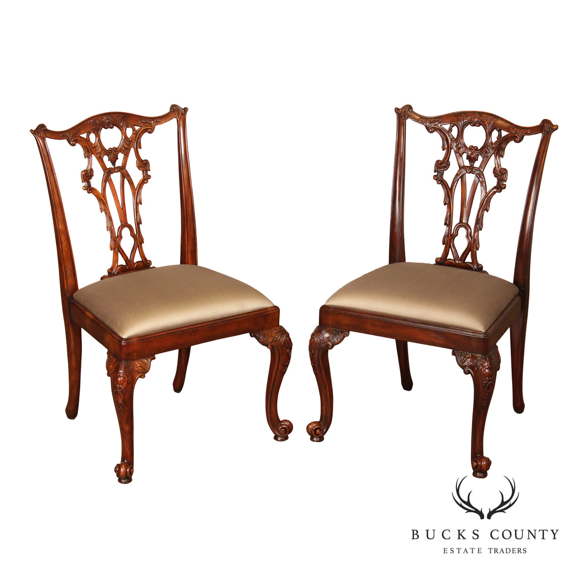 Theodore Alexander Pair of 'Rococo Splendour' Side Dining Chairs