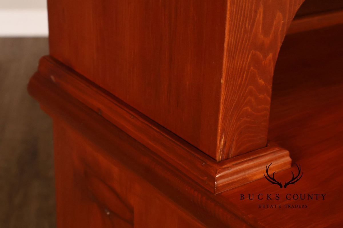 Custom Quality Farmhouse Pine Step Back Hutch