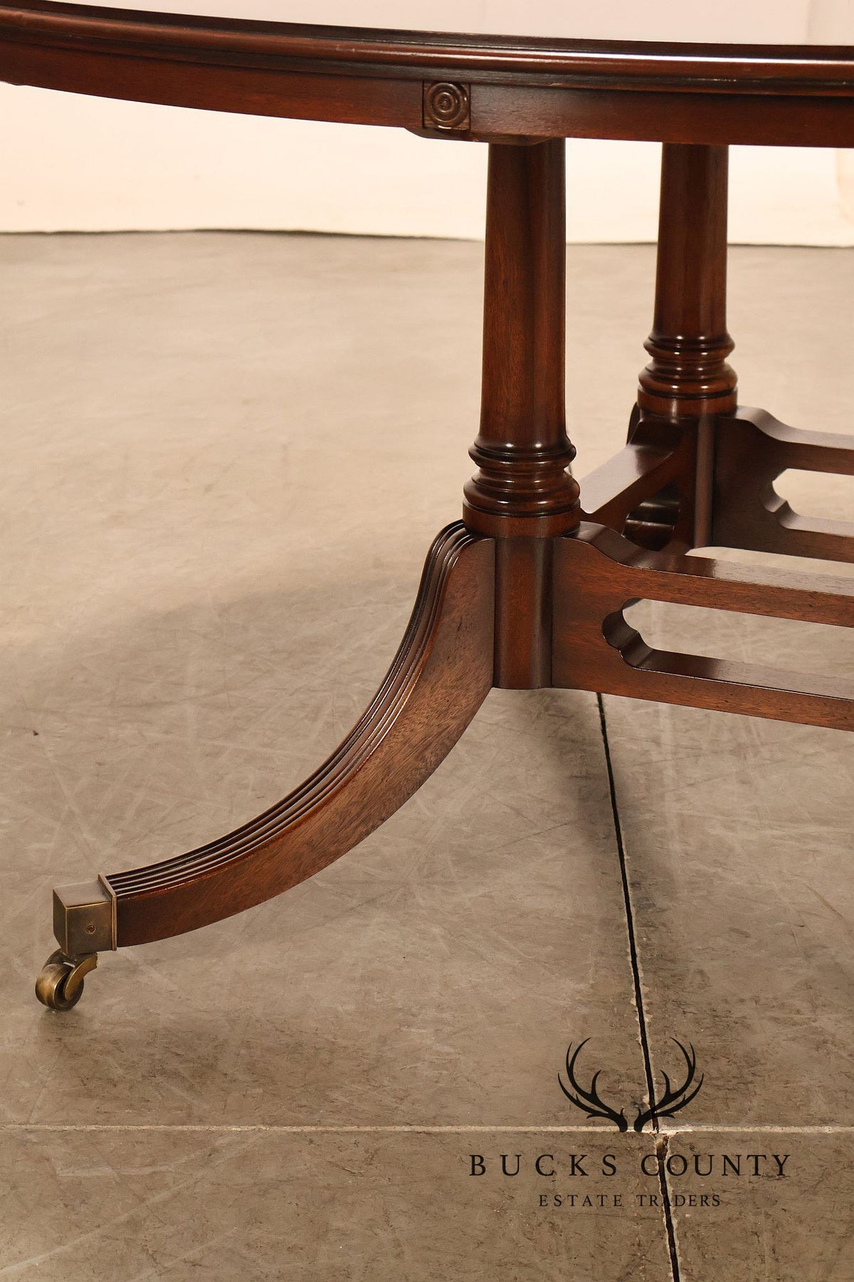 Bevan Funnell Inlaid Mahogany Round Extension Dining Table