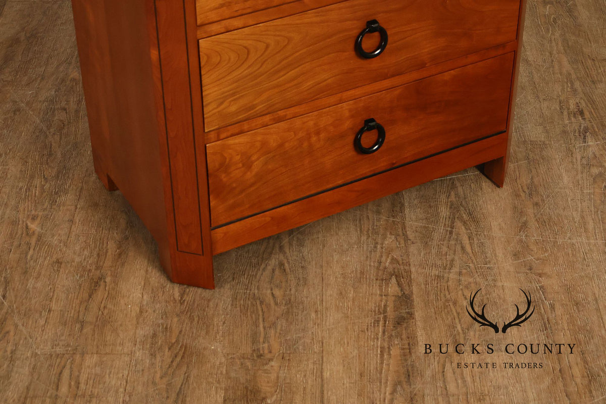 Stickley 21st Century Collection Pair of Granite Top Cherry Nightstands