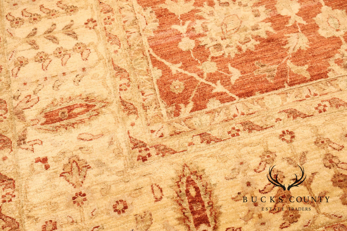 9' x 14' Traditional Oriental Style Rust And Cream Floral Area Rug