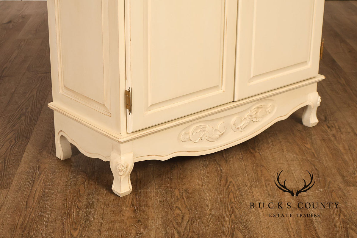 French Country Style Cream Painted Armoire