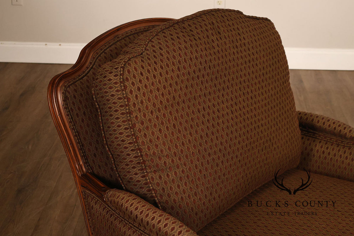 Ethan Allen French Louis XV Style 'Versailles' Armchair and Ottoman