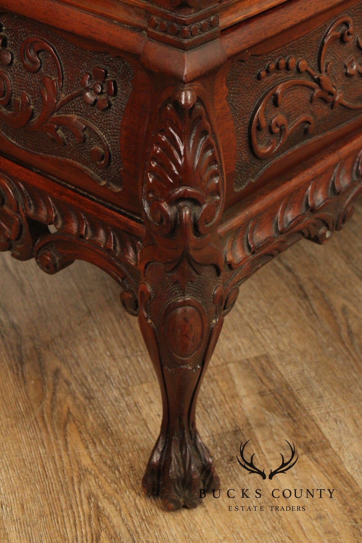 Georgian Style Carved Mahogany Commode