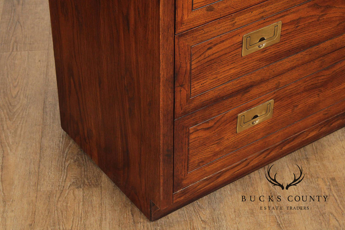 Henredon 'Scene One' Campaign Style Walnut Chest of Drawers