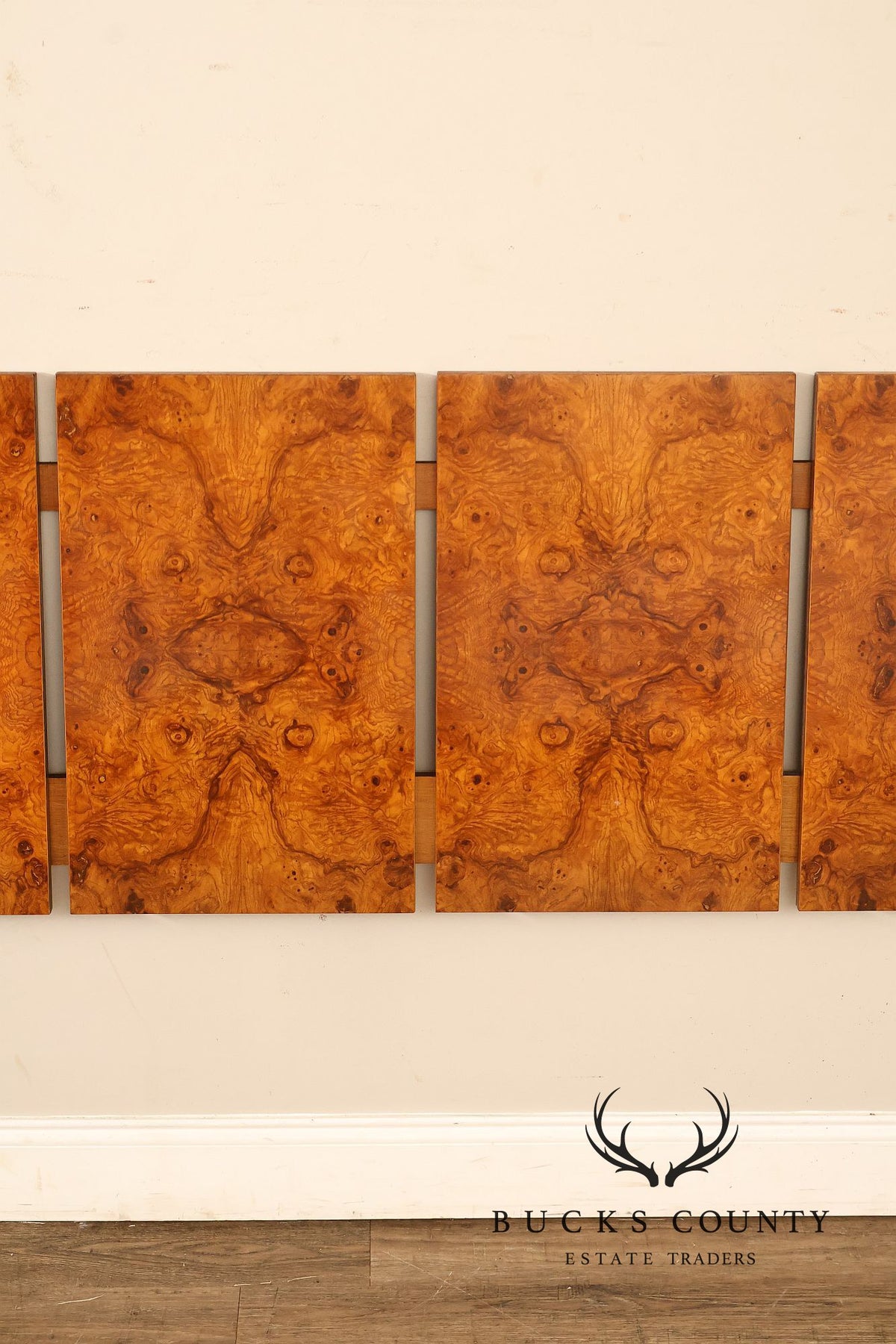 Lane Furniture Alpha Collection Mid Century Modern Burl Wood King Size Headboard