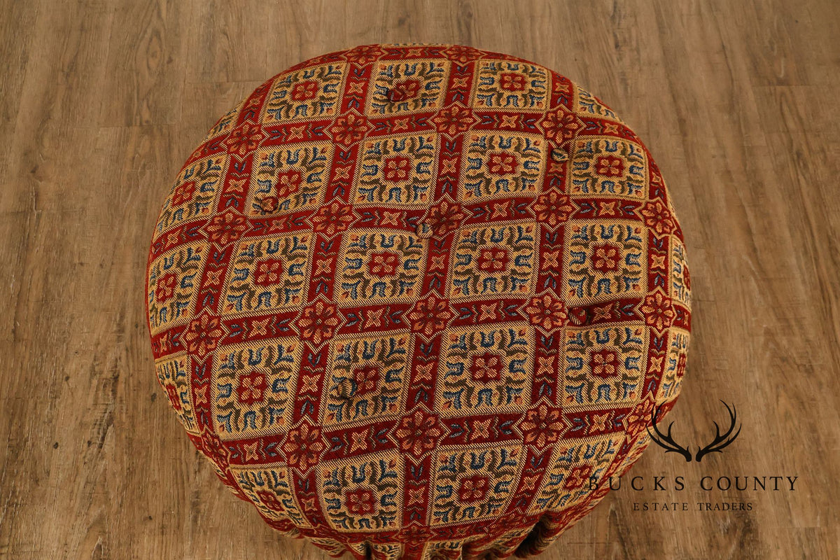 Moroccan Style Upholstered Pouf Ottoman