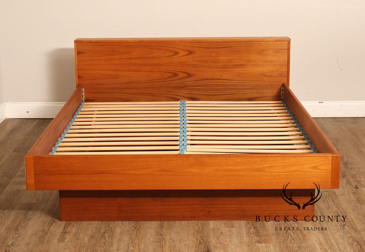 Scan Coll Danish Modern Queen Size Teak Platform Bed
