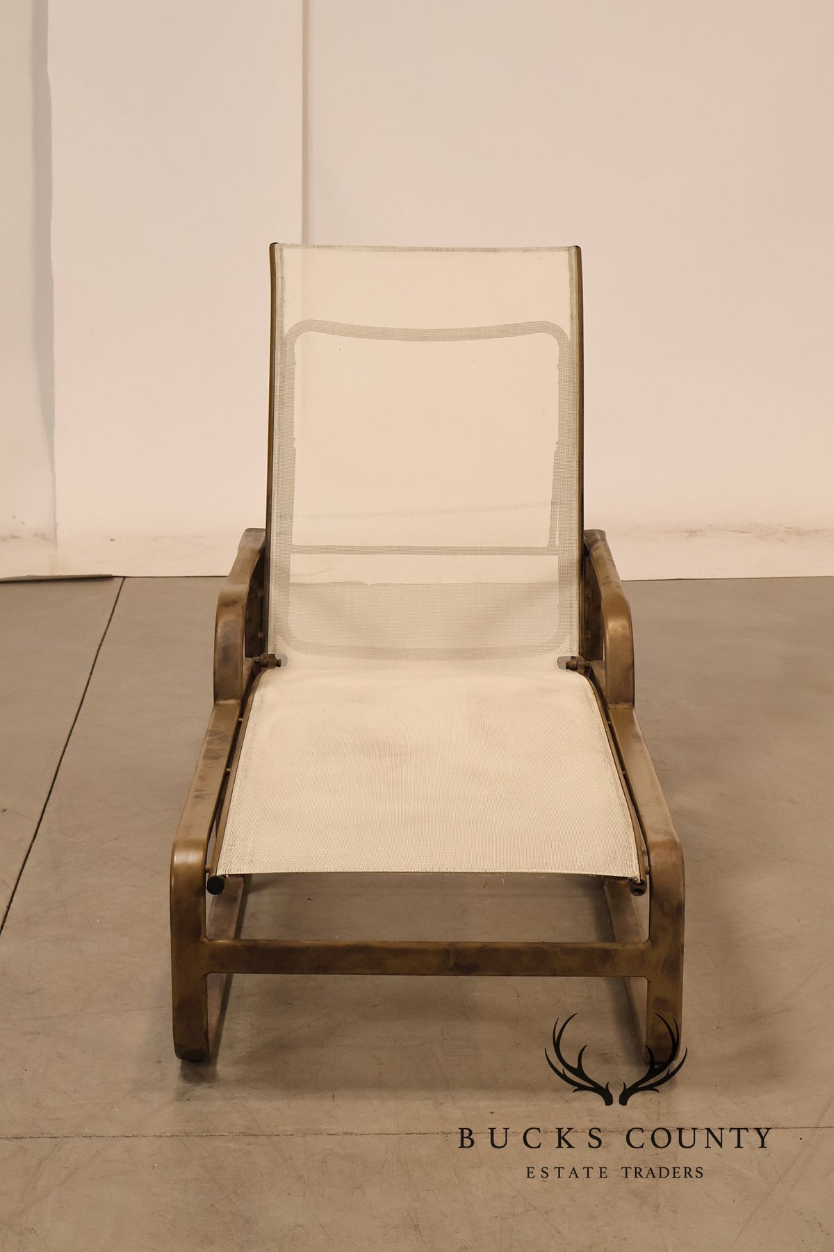 Brown Jordan Quantum Pair Of Contemporary Aluminum Sling Adjustable Chaise Lounge Chairs