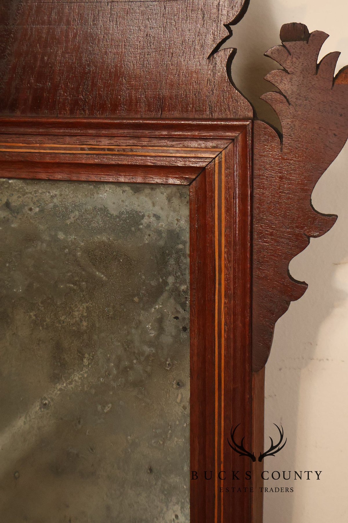 Antique Chippendale Style Mahogany Wall Mirror