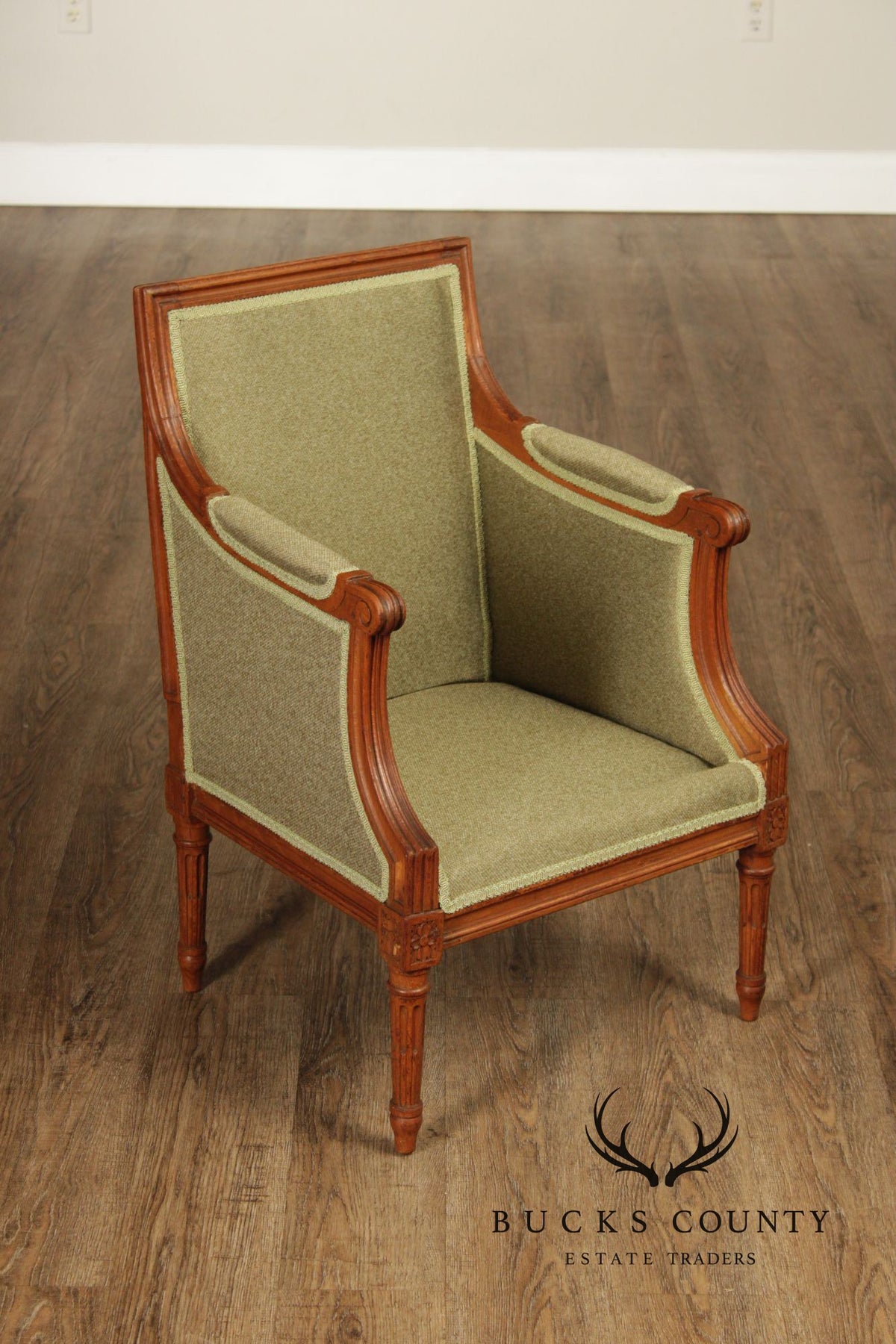 Antique French Louis XVI Style Pair of Child's Bergere Armchairs