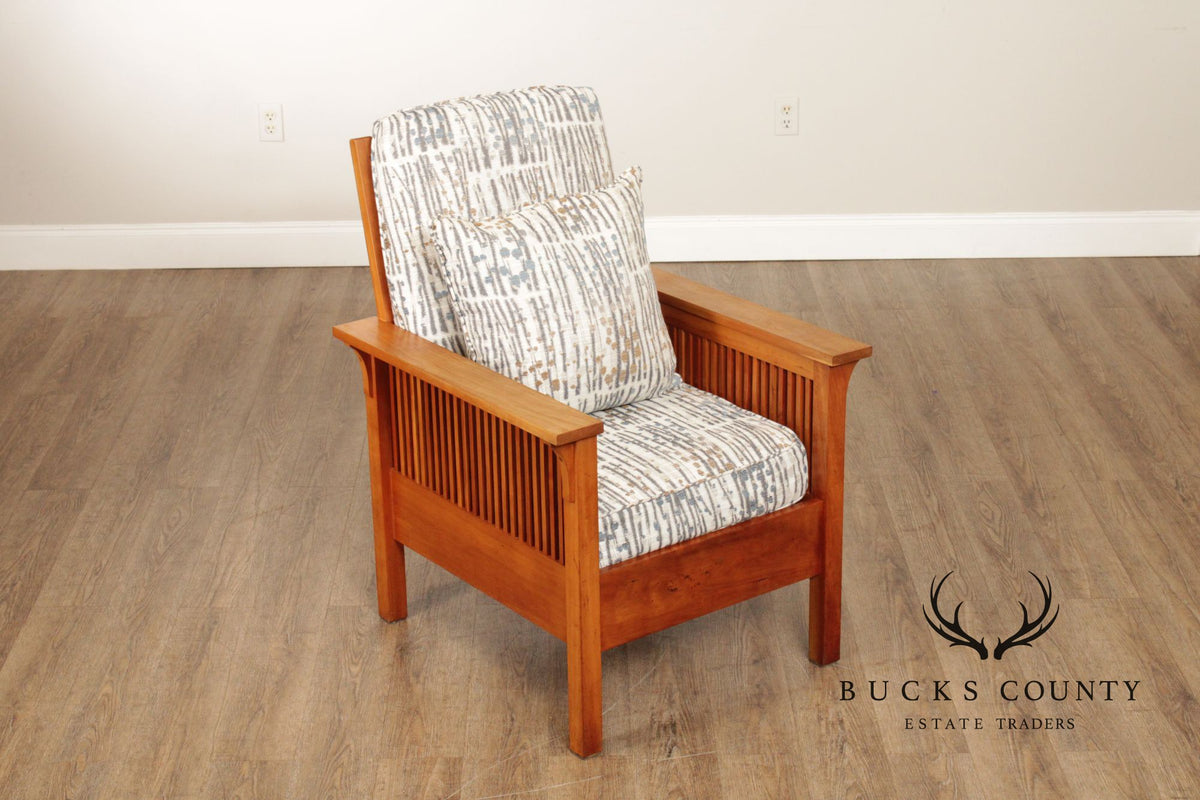 Stickley Mission Collection Cherry Spindle Lounge Chair with Tight Seat