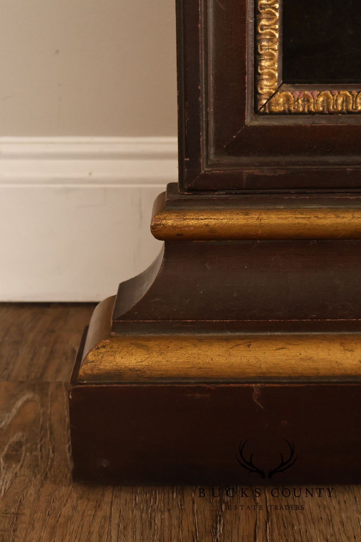 Pair Of Decorative Mirrored Wall Columns With Gilt Carved Capitals By Francisco Hurtado
