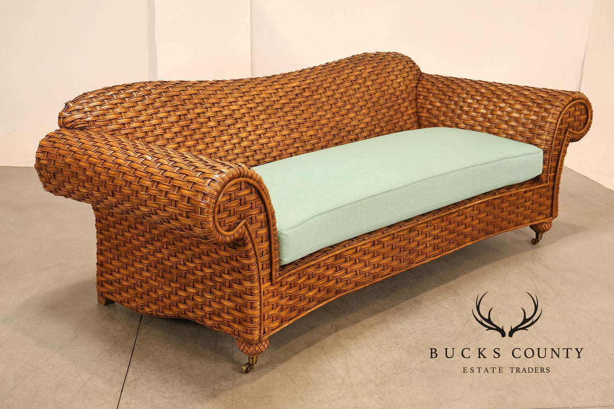 Lane Venture Excursions Pair Of Wicker Sofas With Cushions