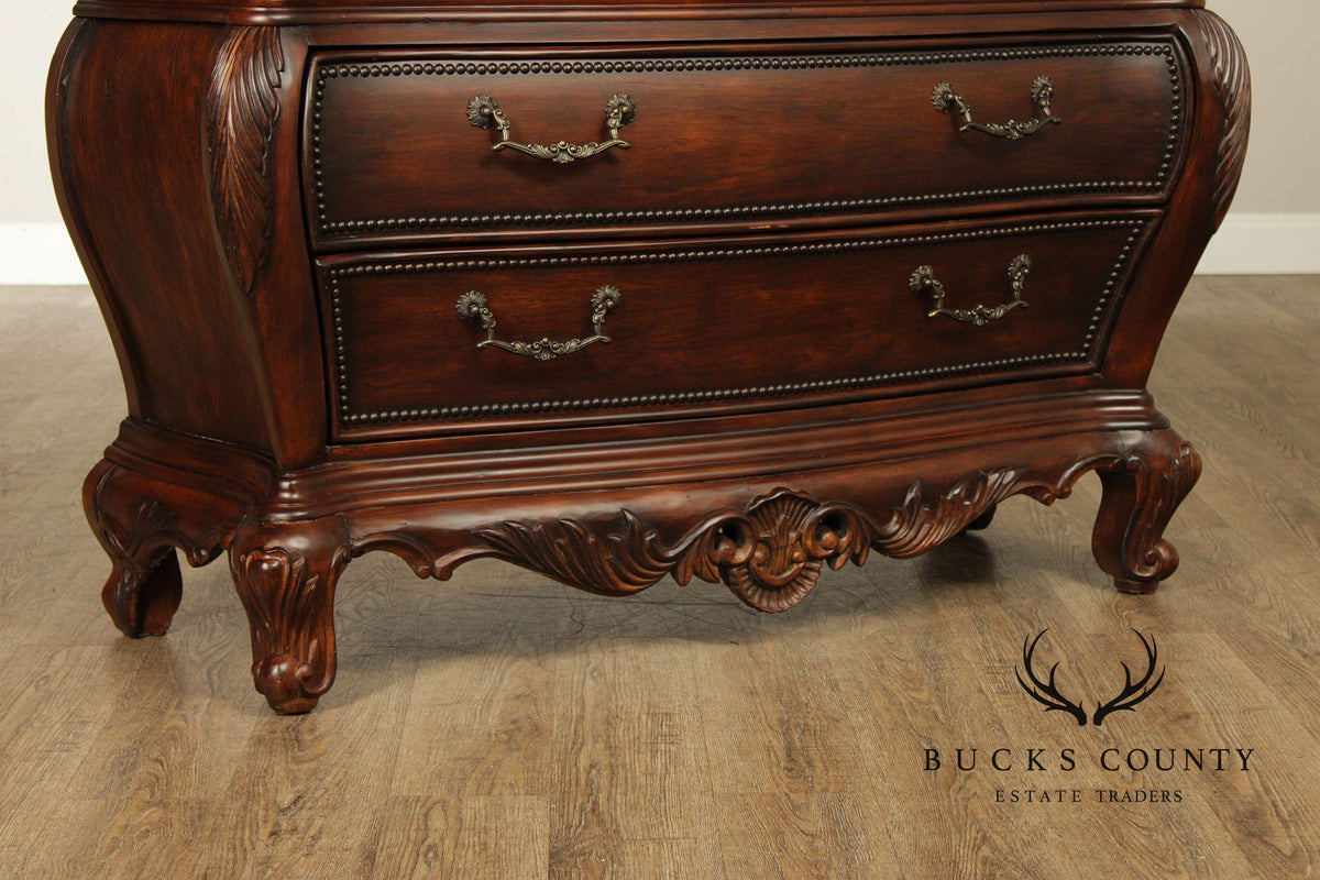 Hooker Furniture 'Seven Seas' Rococo Style Bombe Marble Top Chest of Drawers