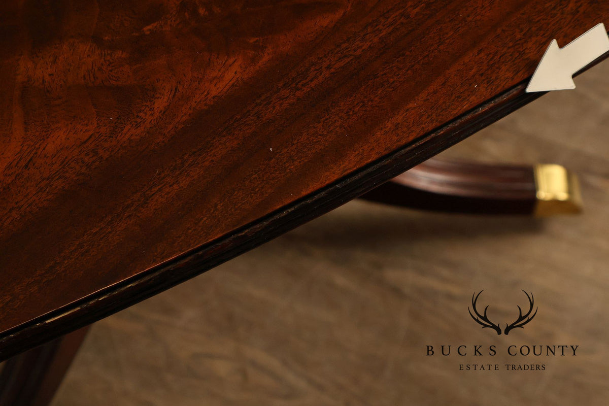 Kindel Flame Mahogany Double Pedestal Dining Table