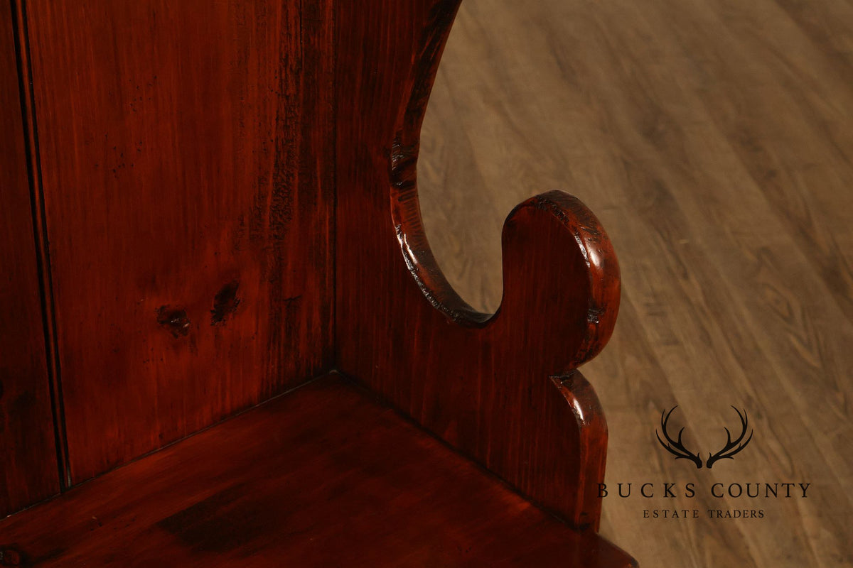 Primitive Style Custom Pine High Back Bench
