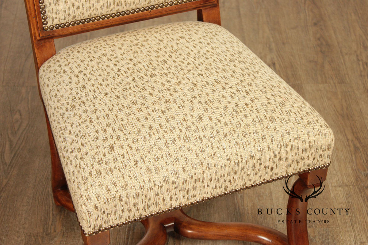 Minton-Spidell Set Of Four Os De Mouton Style 'Dauphine' Walnut Dining Chairs