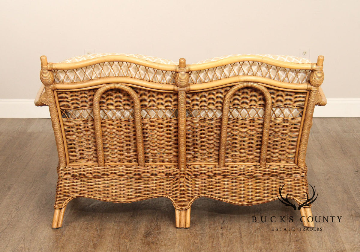 Braxton Culler Rattan and Wicker Loveseat