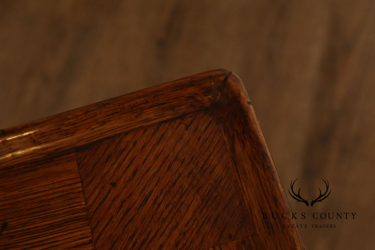 Italian Louis XV Style Oak Parquetry Side Table