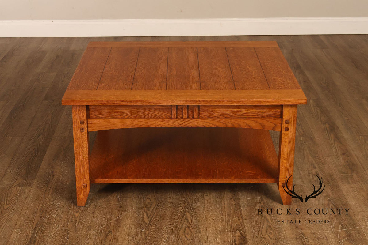 Mission Style Oak Two-Tier Coffee Table