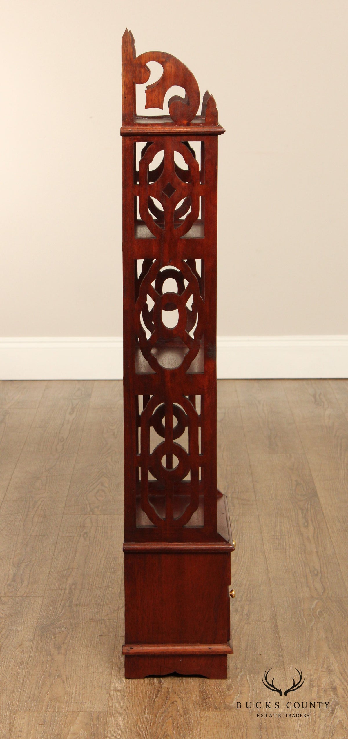 Regency Style Carved Mahogany Narrow Etagere
